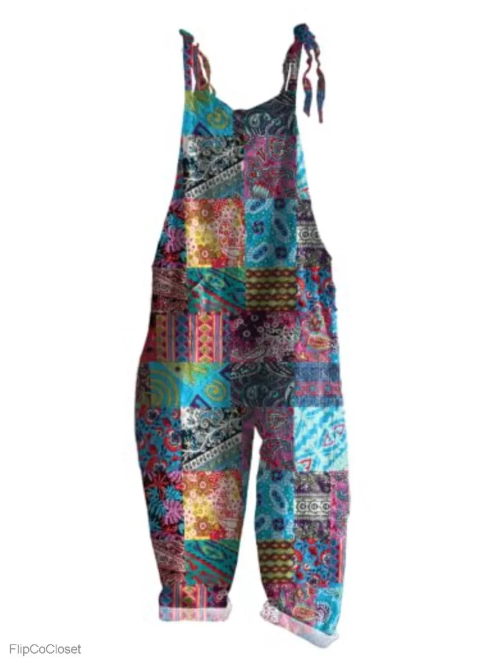 Women's Loose Cotton Overalls Casual Boho Jumpsuit Vacation